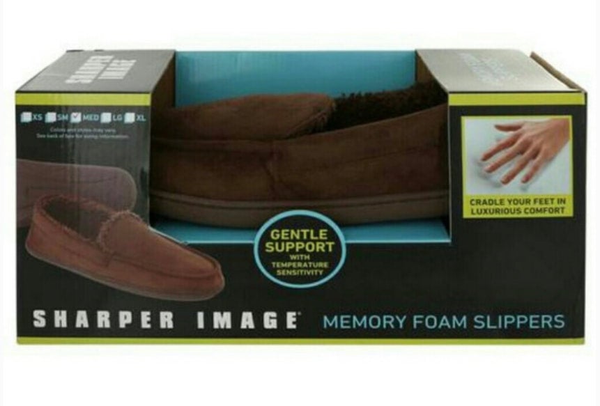 Sharper image memory foam on sale slippers